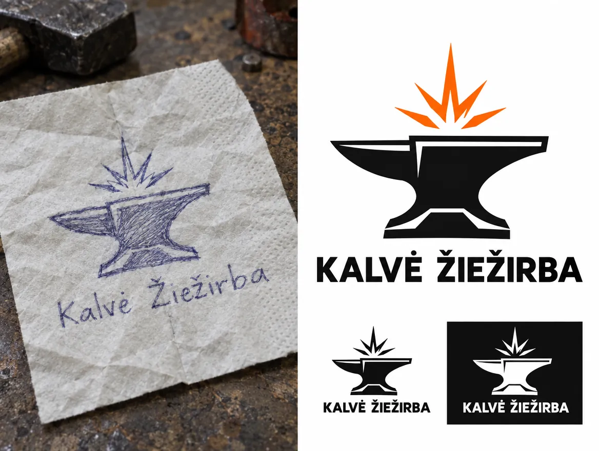 Kalvė Žiežirba – logotipas iš eskizo