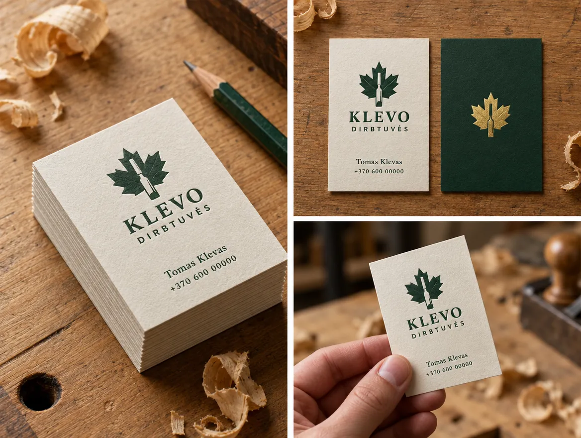 Klevo dirbtuvės – vizitinės